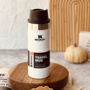 تراول ماگ استنلی 350 میل سفید دکمه ای