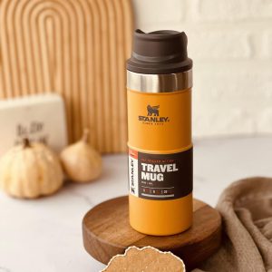 تراول ماگ استنلی 350 میل زرد دکمه ای