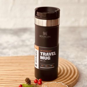 تراول ماگ استنلی 470 میل مشکی مدل NEVERLEAK
