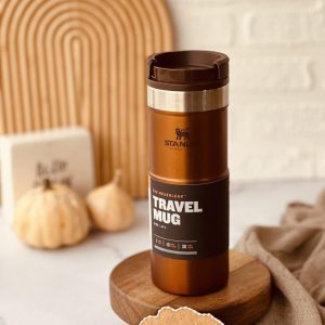 تراول ماگ استنلی 470 میل قهوه ای مدل NEVERLEAK