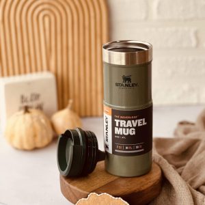 تراول ماگ استنلی 470 میل سبز مدل NEVERLEAK