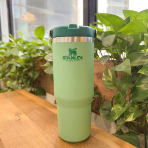 تراول ماگ نی دار استنلی سبز مدل FLIP STRAW TUMBLER