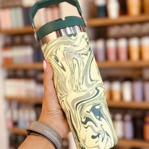 تراول ماگ نی دار استنلی آبرنگی سبز مدل FLIP STRAW TUMBLER
