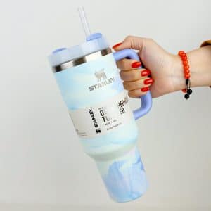 ماگ دسته دار استنلی آبی سبز مدل QUENCHER H2O TUMBLER