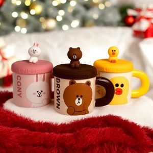 ماگ درب سیلیکونی حیوانات بامزه