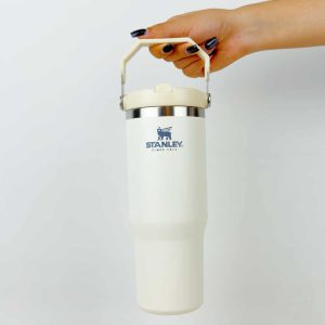 تراول ماگ نی دار استنلی شیری مدل FLIP STRAW TUMBLER