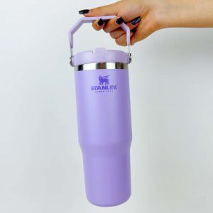 تراول ماگ نی دار استنلی بنفش مدل FLIP STRAW TUMBLER