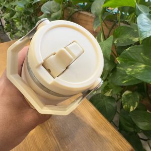 تراول ماگ نی دار استنلی گلبهی مدل FLIP STRAW TUMBLER