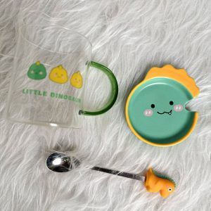 ماگ دایناسور بلوری در دار با قاشق